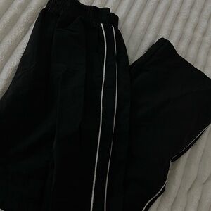 Black Pants with White Stripes